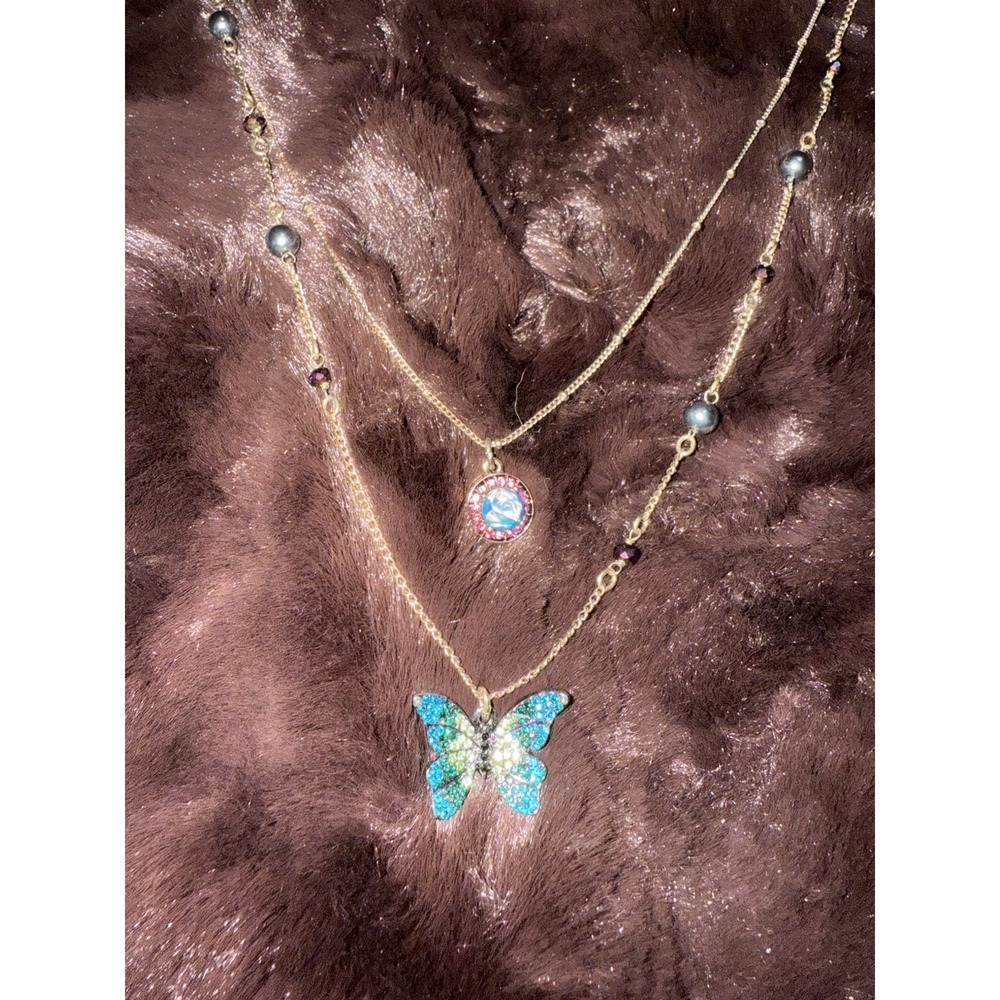 Betsey Johnson Jewelry YOU GIVE ME BUTTERFLIES Illusion Necklace